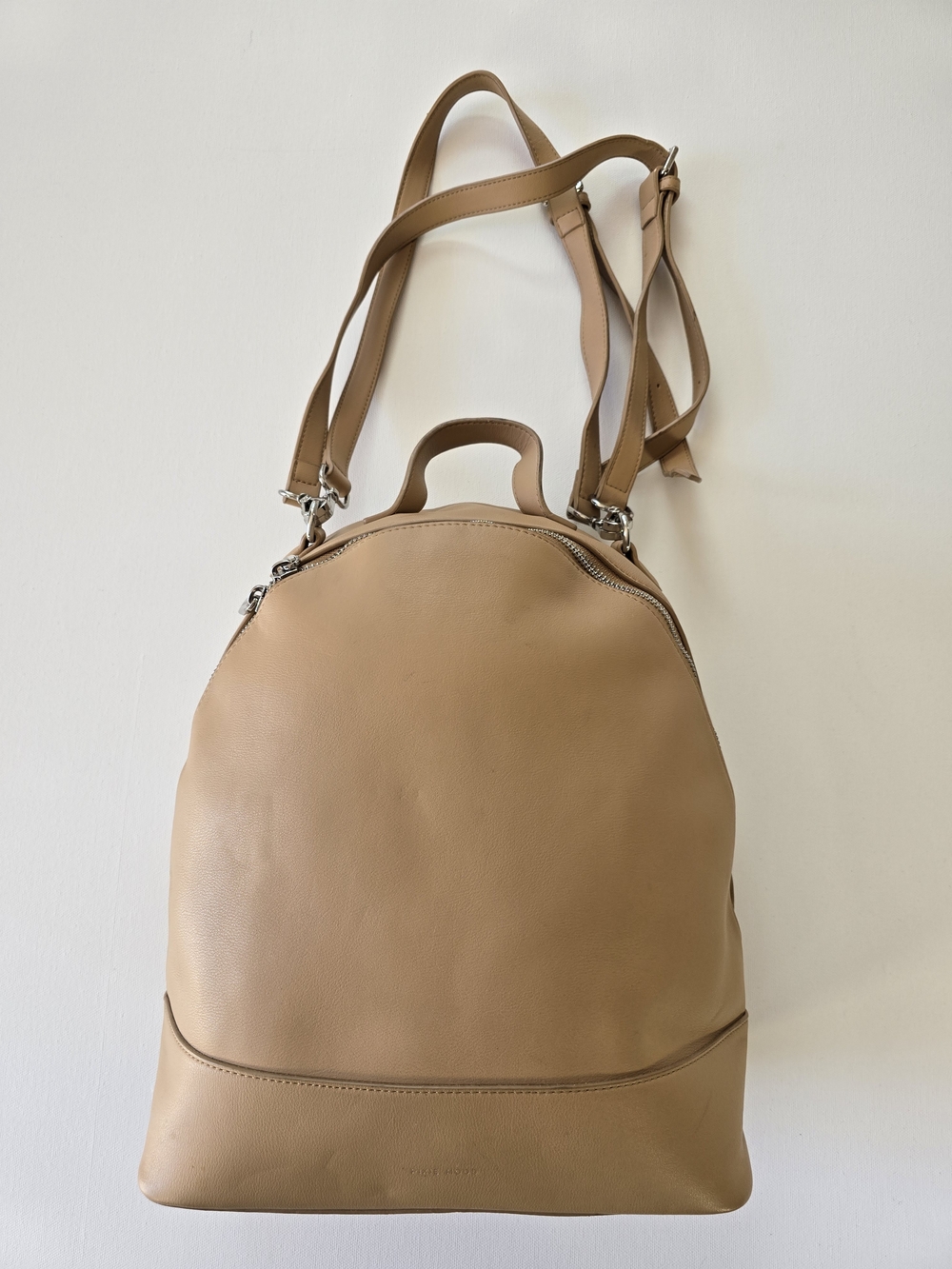 Tan Leather Backpack/Purse- Minimalist Daily Bag - Picture 5 of 11